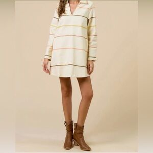 La Lavon Cream denim w/rick rack trim